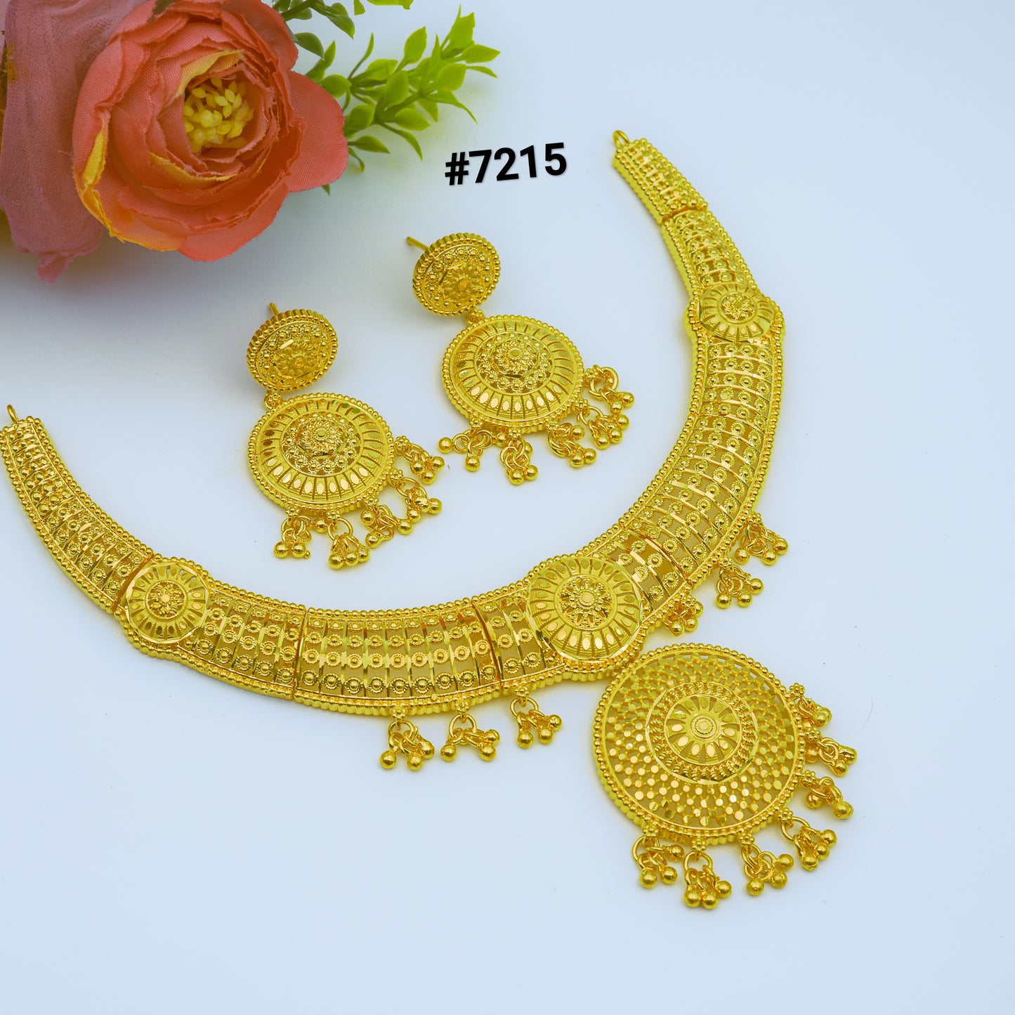 Gold Plated Short Necklace 1 Gram Gold Plated Jewellery PMJ Model No :  7215