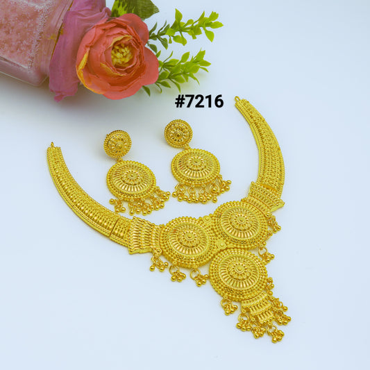 Gold Plated Short Necklace 1 Gram Gold Plated Jewellery PMJ Model No :  7216