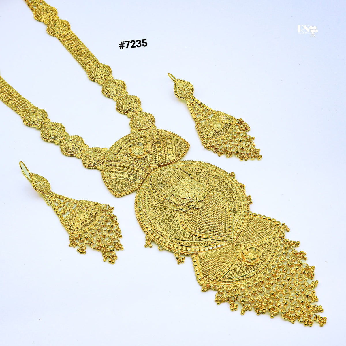 Gold Plated Long Necklace 1 Gram Gold Plated Jewellery PMJ Model No : 7235