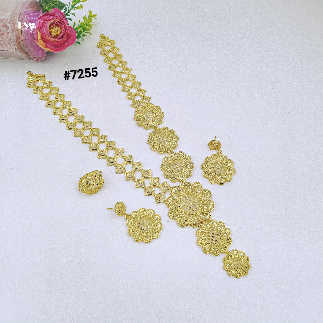 Gold Plated Long Necklace 1 Gram Gold Plated Jewellery PMJ Model No : 7255