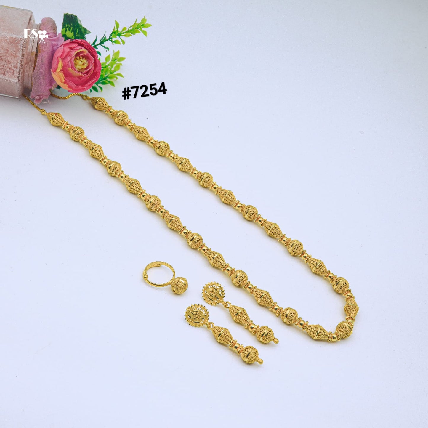 Gold Plated Long Necklace 1 Gram Gold Plated Jewellery PMJ Model No : 7254