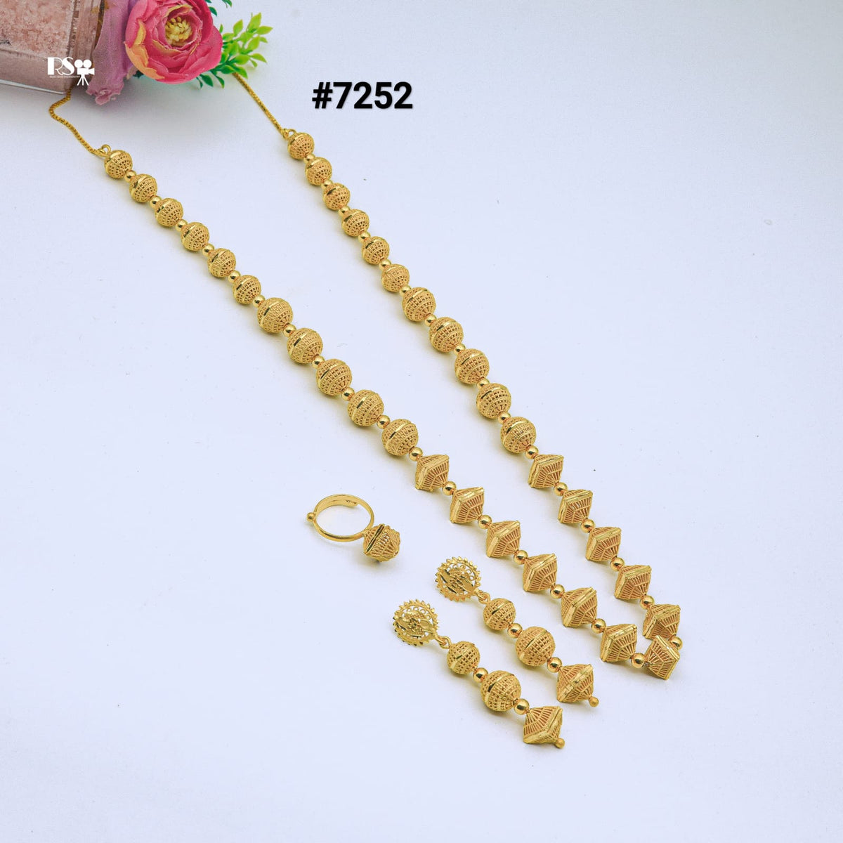 Gold Plated Long Necklace 1 Gram Gold Plated Jewellery PMJ Model No : 7252