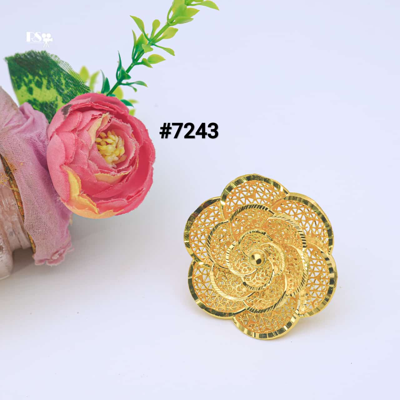 Gold Plated Finger Ring 1 Gram Gold Plated Jewellery PMJ Model No : 7243