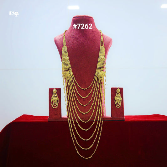 Gold Plated Long Necklace 1 Gram Gold Plated Jewellery PMJ Model No : 7262