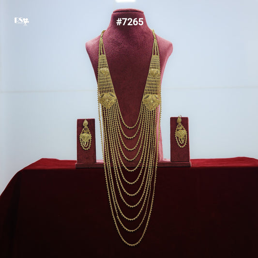 Gold Plated Long Necklace 1 Gram Gold Plated Jewellery PMJ Model No : 7265