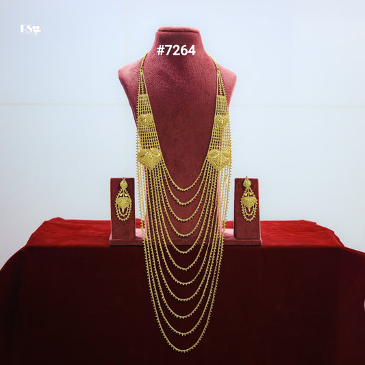 Gold Plated Long Necklace 1 Gram Gold Plated Jewellery PMJ Model No : 7264