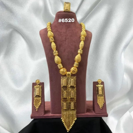 Gold Plated LONG NECKLACE 1 Gram Gold Plated Jewellery PMJ Model No : 6520