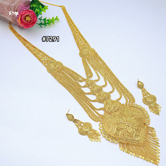 Gold Plated LONG NECKLACE 1 Gram Gold Plated Jewellery PMJ Model No : 7291