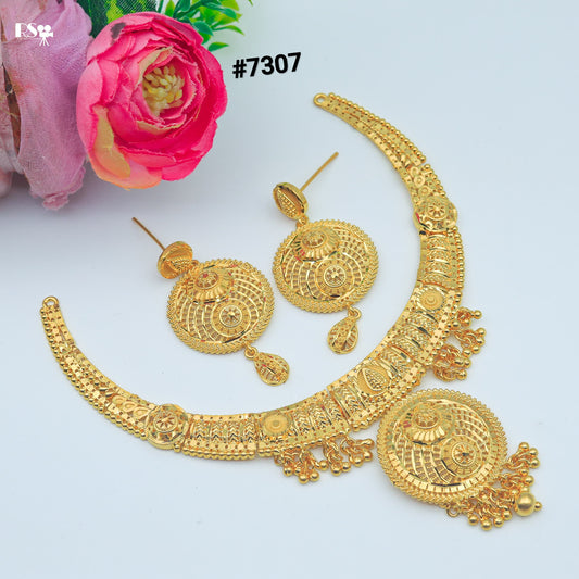 Gold Plated Short Necklace 1 Gram Gold Plated Jewellery PMJ Model No : 7307