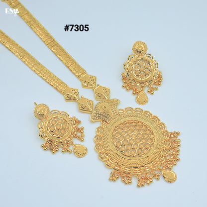 Gold Plated LONG NECKLACE 1 Gram Gold Plated Jewellery PMJ Model No : 7305