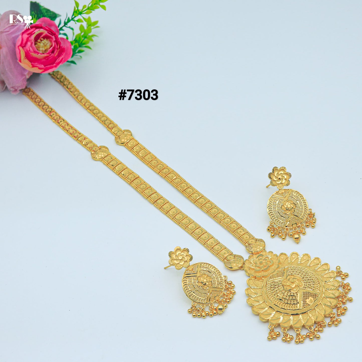 Gold Plated LONG NECKLACE 1 Gram Gold Plated Jewellery PMJ Model No : 7303