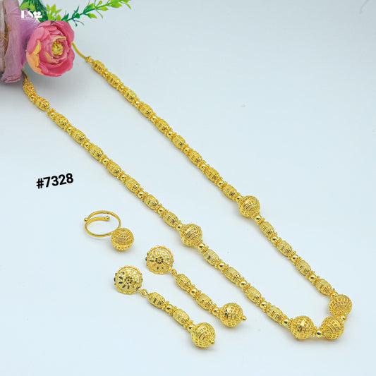 Gold Plated LONG NECKLACE 1 Gram Gold Plated Jewellery PMJ Model No : 7328