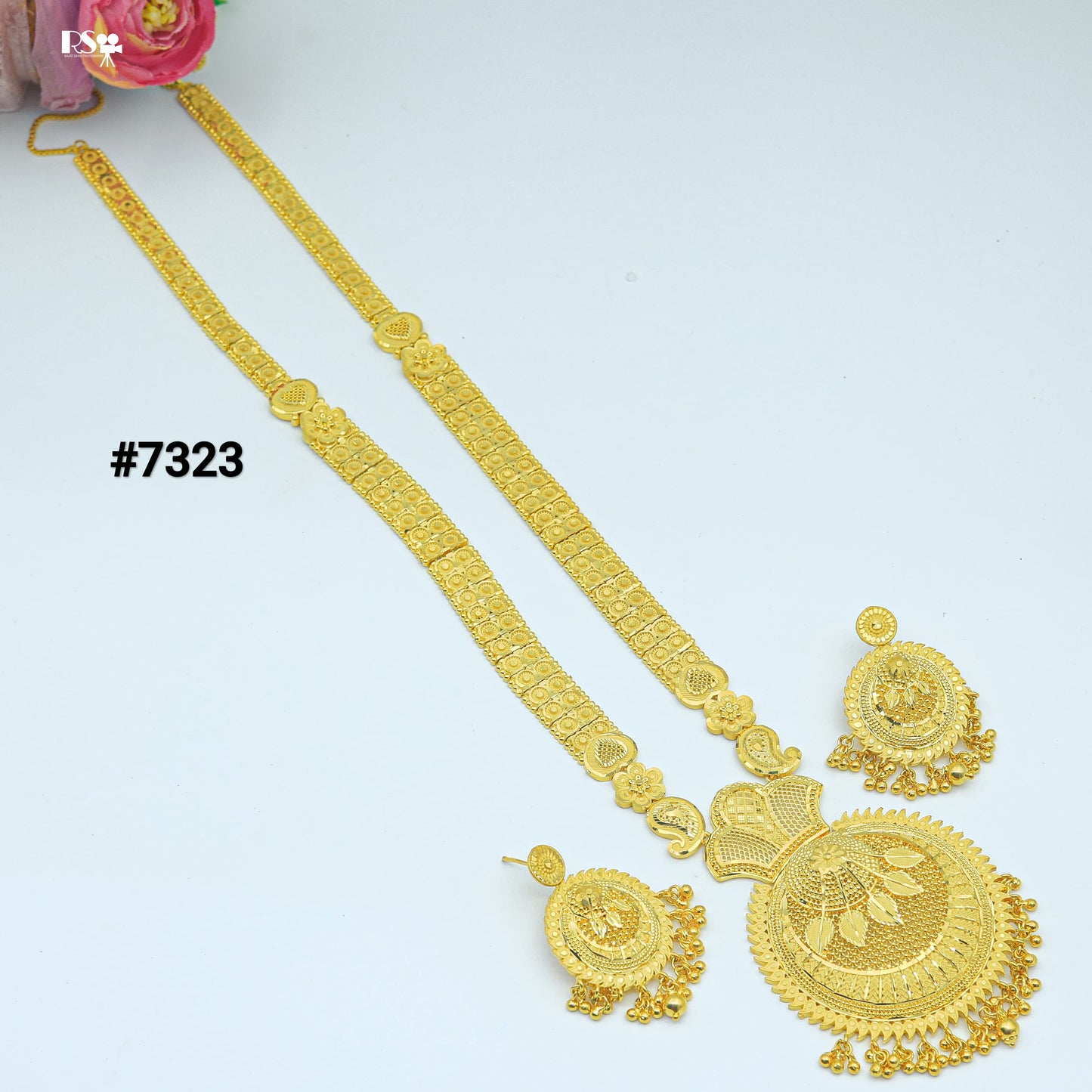 Gold Plated LONG NECKLACE 1 Gram Gold Plated Jewellery PMJ Model No : 7323