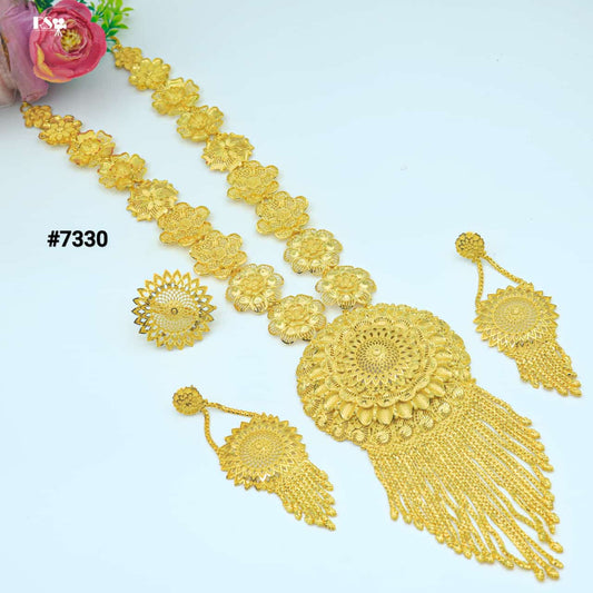 Gold Plated LONG NECKLACE 1 Gram Gold Plated Jewellery PMJ Model No : 7330