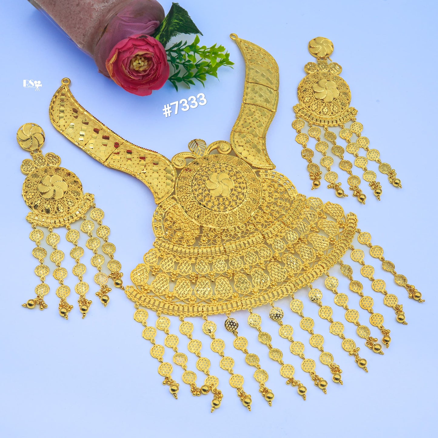 Gold Plated LONG NECKLACE 1 Gram Gold Plated Jewellery PMJ Model No : 7333