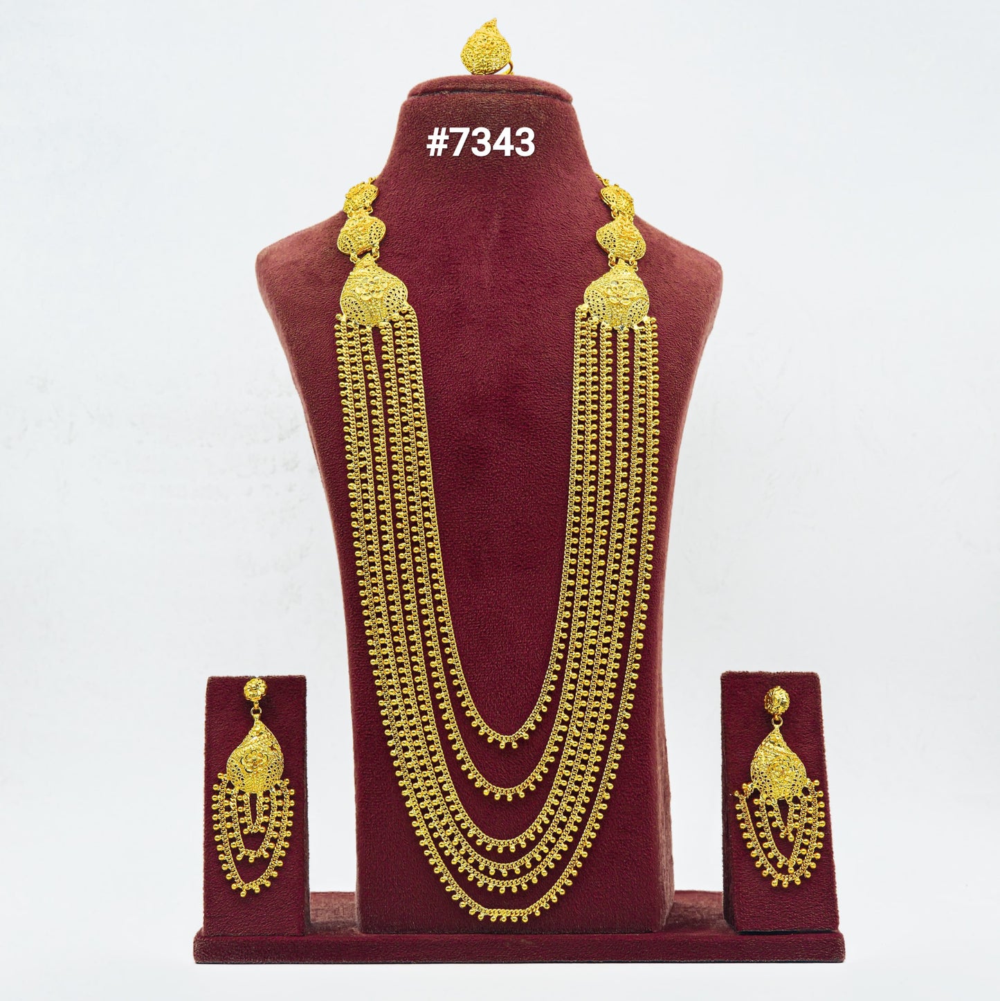 Gold Plated LONG NECKLACE 1 Gram Gold Plated Jewellery PMJ Model No :  7343