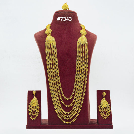 Gold Plated LONG NECKLACE 1 Gram Gold Plated Jewellery PMJ Model No :  7343