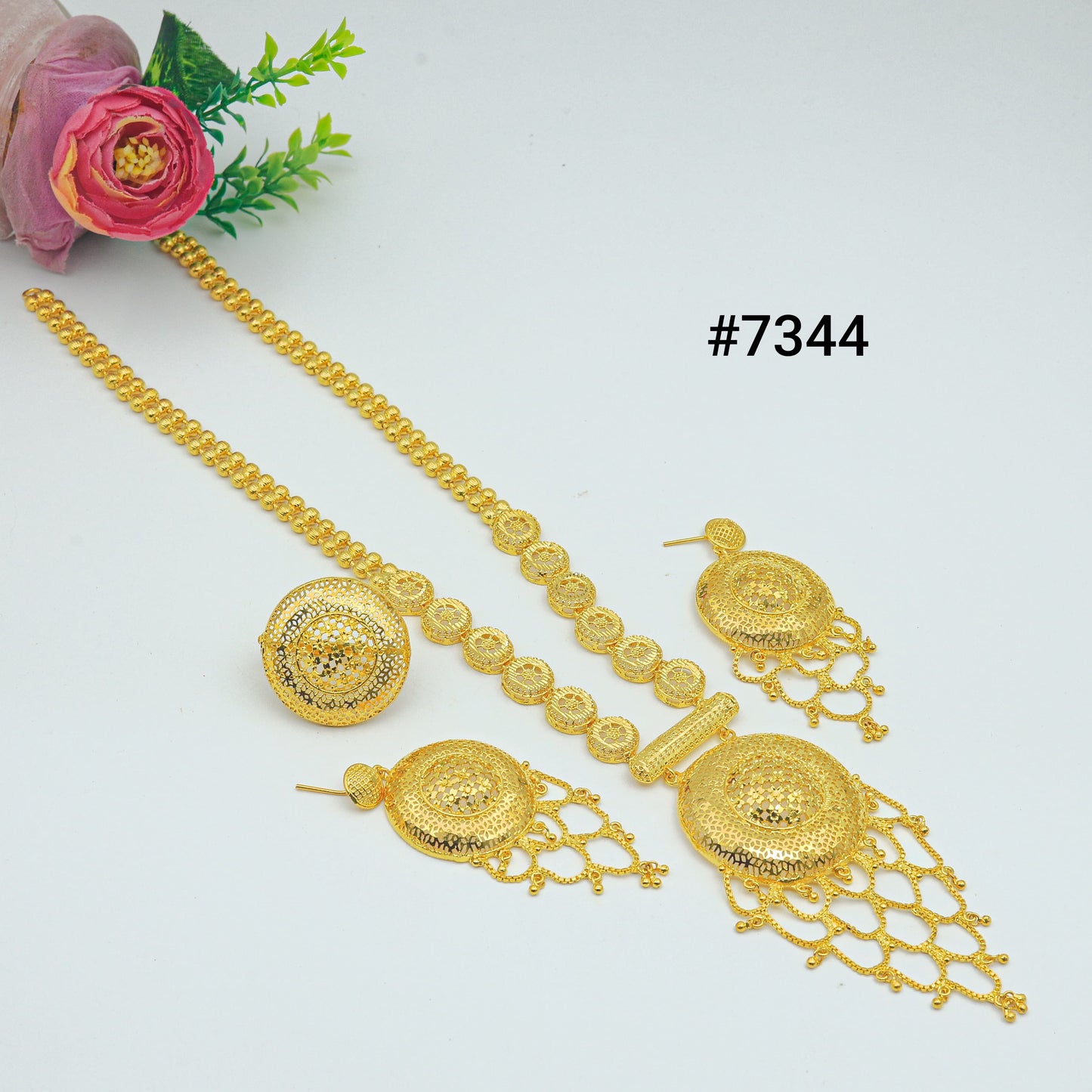 Gold Plated LONG NECKLACE 1 Gram Gold Plated Jewellery PMJ Model No :7344