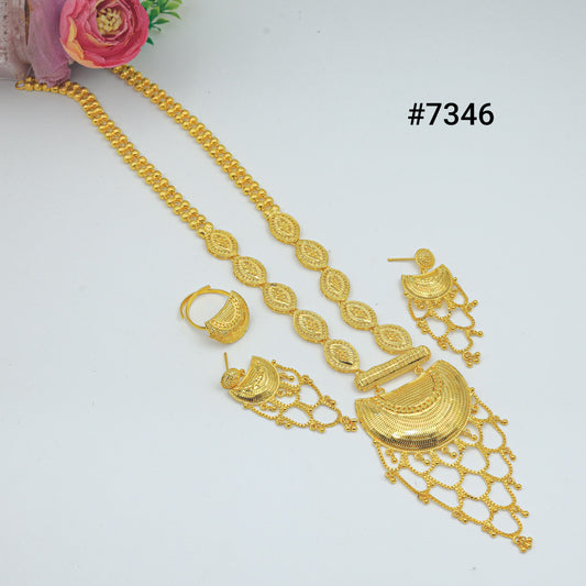 Gold Plated LONG NECKLACE 1 Gram Gold Plated Jewellery PMJ Model No : 7346