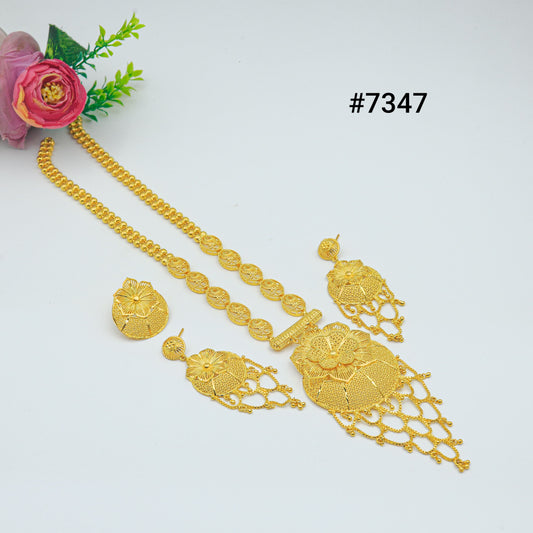 Gold Plated LONG NECKLACE 1 Gram Gold Plated Jewellery PMJ Model No : 7347