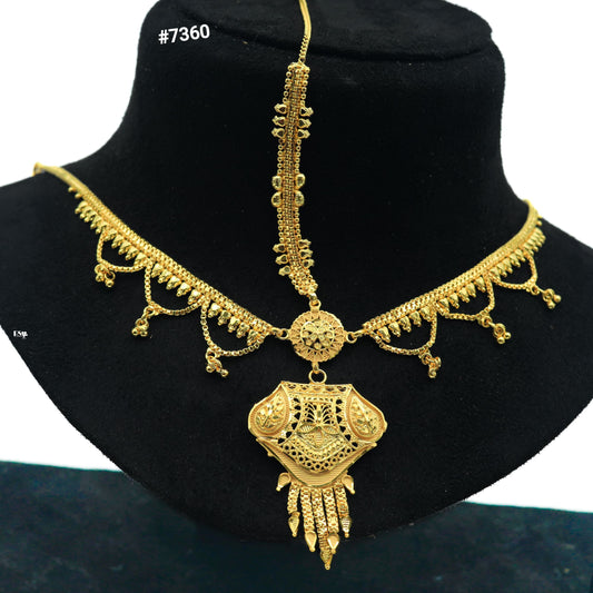 Gold Plated Head Chain ( Maang Tika ) PMJ Model No : 7360