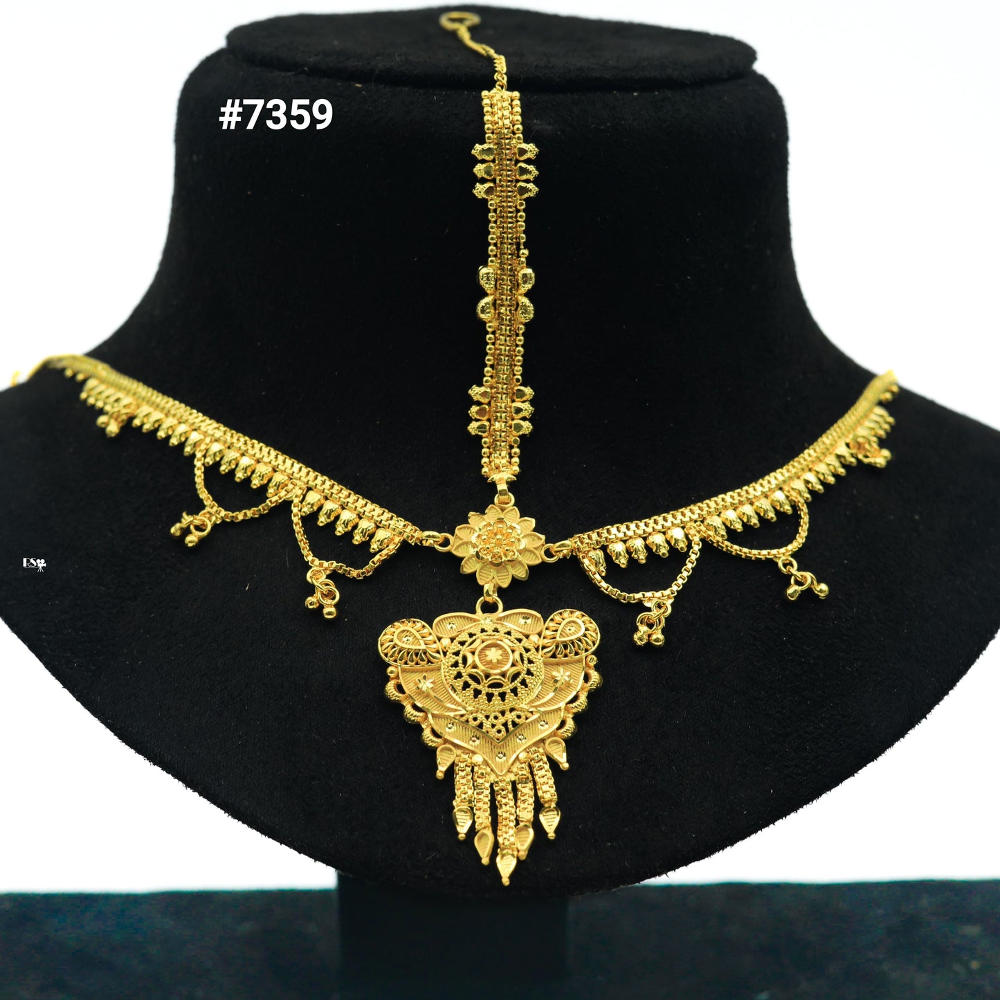 Gold Plated Head Chain ( Maang Tika ) PMJ Model No : 7359