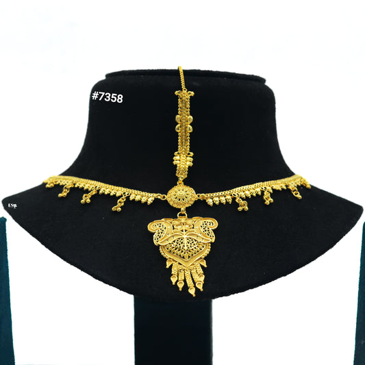 Gold Plated Head Chain ( Maang Tika ) PMJ Model No : 7358