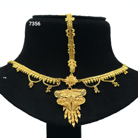 Gold Plated Head Chain ( Maang Tika ) PMJ Model No : 7356