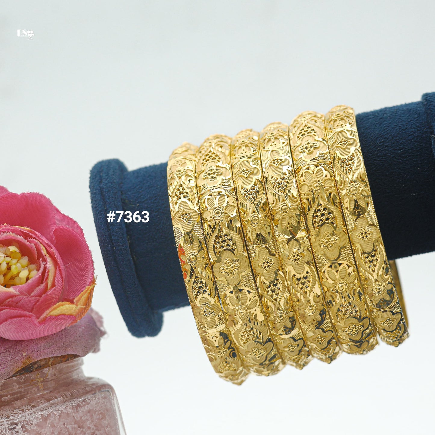 Gold Plated BANGLE 1 Gram Gold Plated Jewellery 6 Pcs Bangle Set Model No : 7363