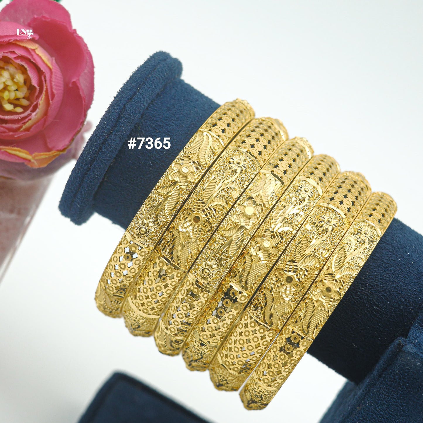 Gold Plated BANGLE 1 Gram Gold Plated Jewellery 6 Pcs Bangle Set Model No : 7365