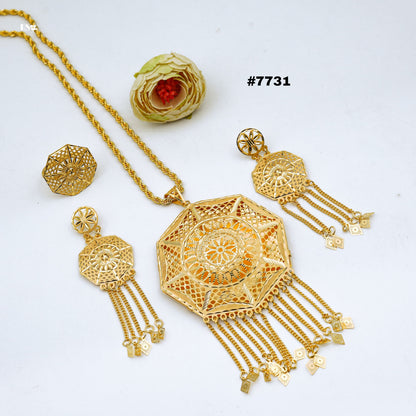 Gold Plated LONG Pendant NECKLACE 1 Gram Gold Plated Jewellery PMJ Model No : 7731