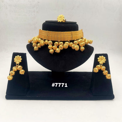 Gold Plated Short Necklace Set, PMJ Model No: 7771