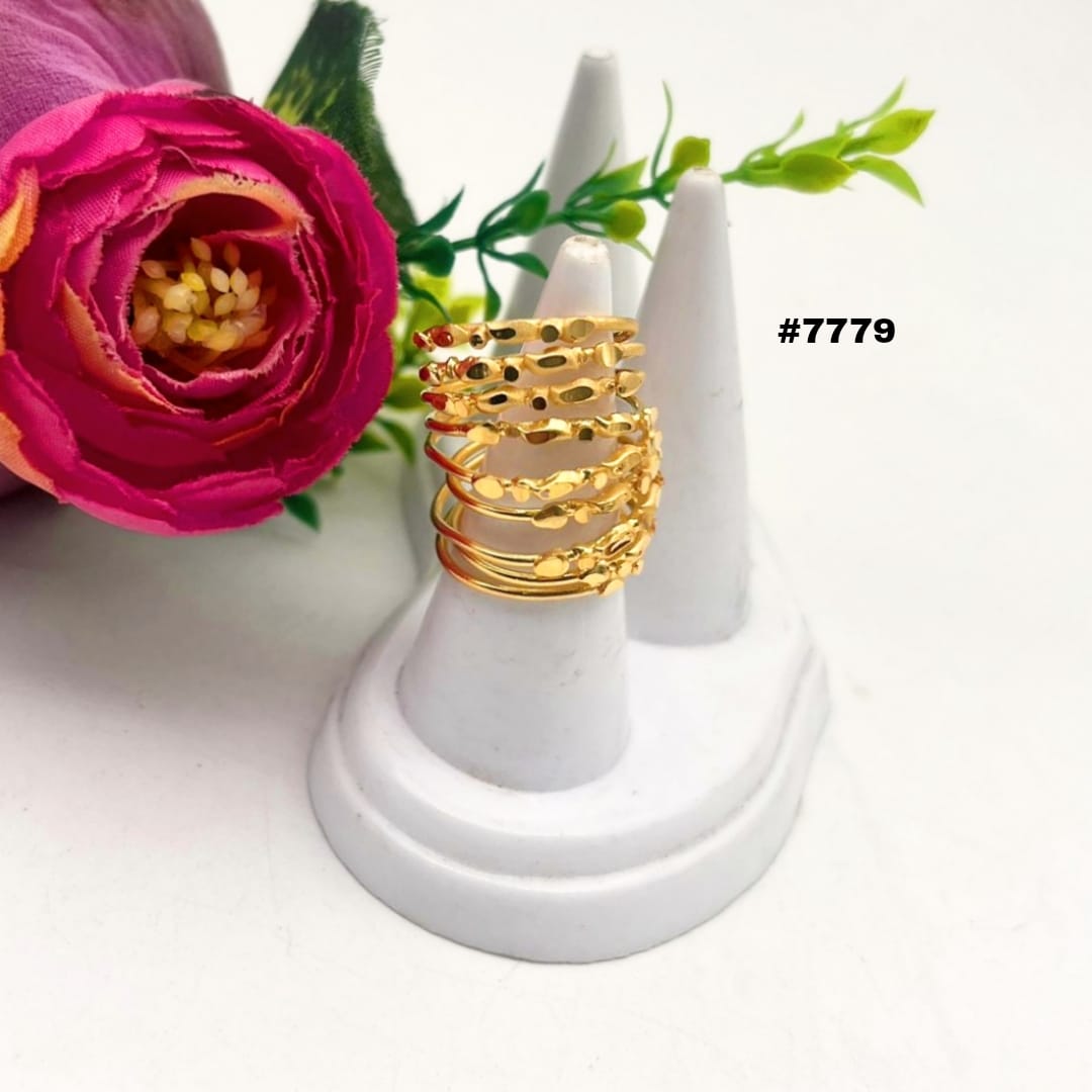 Gold Plated Finger Rings 1 Gram Gold Plated Jewellery PMJ Model No : 7779
