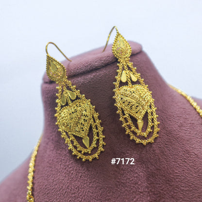 Gold Plated Long Necklace 1 Gram Gold Plated Jewellery PMJ Model No : 7172