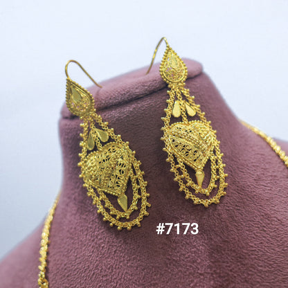 Gold Plated Long Necklace 1 Gram Gold Plated Jewellery PMJ Model No : 7173