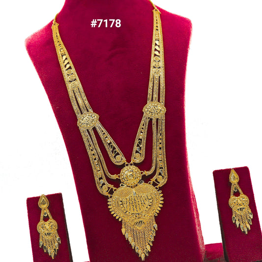 Gold Plated Long Necklace 1 Gram Gold Plated Jewellery PMJ Model No : 7178