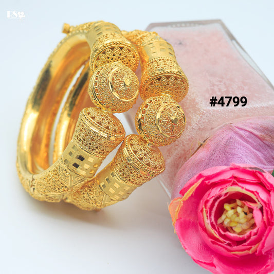 Gold Plated Bridal Wear Bangles, PMJ Model No: 4799