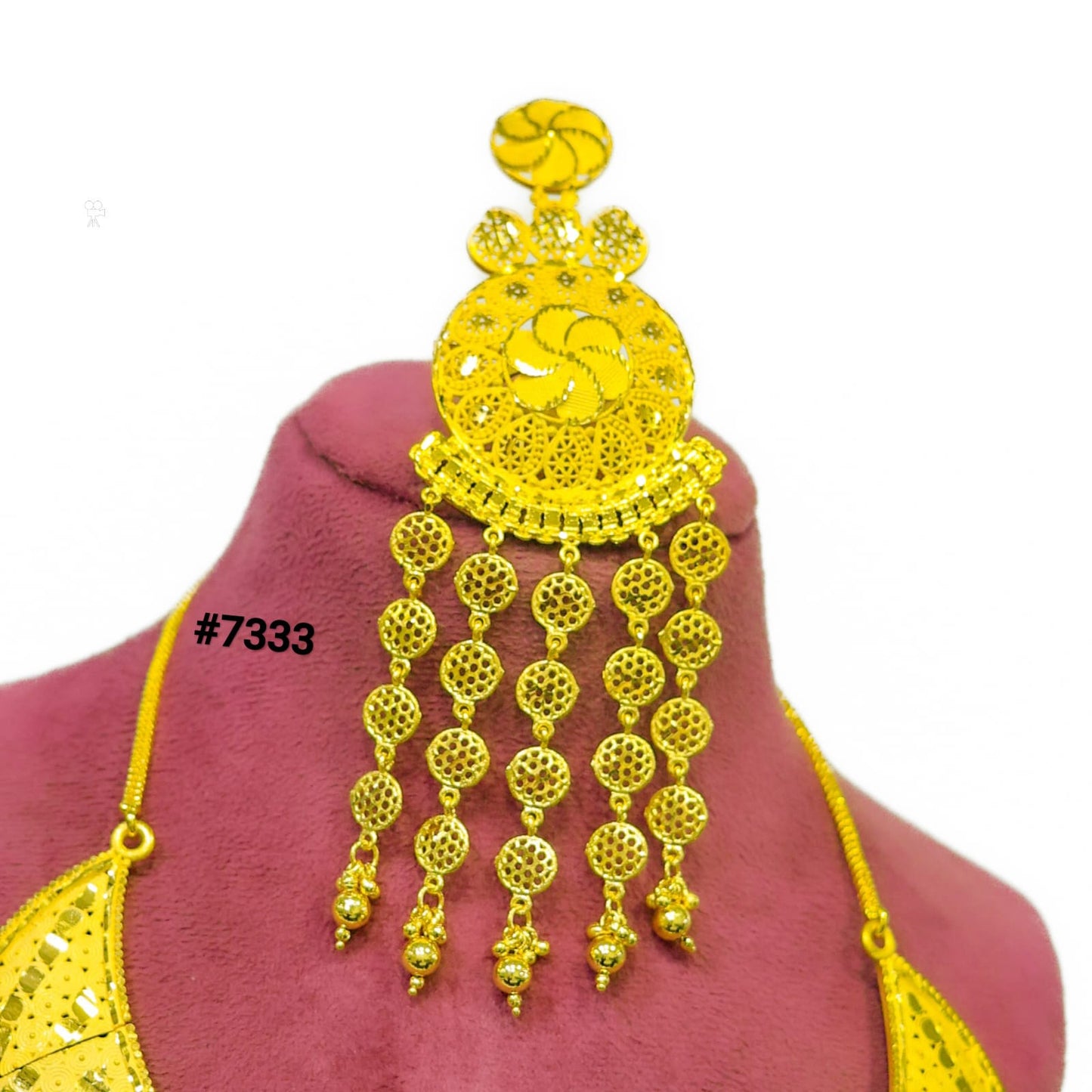 Gold Plated LONG NECKLACE 1 Gram Gold Plated Jewellery PMJ Model No : 7333