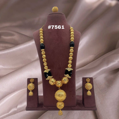 Gold Plated LONG NECKLACE 1 Gram Gold Plated Jewellery PMJ Model No : 7561