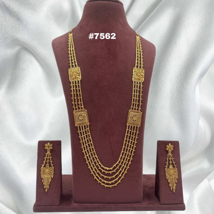 Gold Plated LONG NECKLACE 1 Gram Gold Plated Jewellery PMJ Model No : 7562