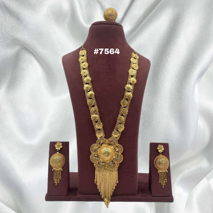 Gold Plated LONG NECKLACE 1 Gram Gold Plated Jewellery PMJ Model No : 7564