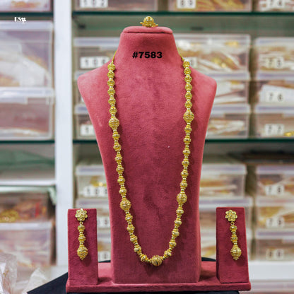 Gold Plated LONG NECKLACE 1 Gram Gold Plated Jewellery PMJ Model No : 7583
