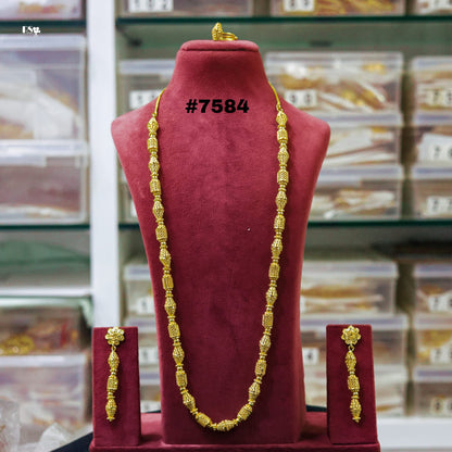 Gold Plated LONG NECKLACE 1 Gram Gold Plated Jewellery PMJ Model No : 7584