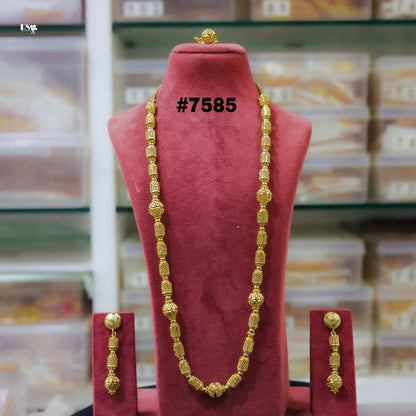 Gold Plated LONG NECKLACE 1 Gram Gold Plated Jewellery PMJ Model No : 7585