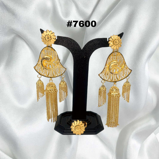 PMJ SPECIAL GOLD PLATED BEAUTIFUL EARRINGS MODEL NO : 7600