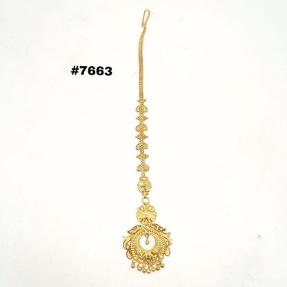 Gold Plated Head Chain ( Maang Tika ) PMJ Model No : 7663