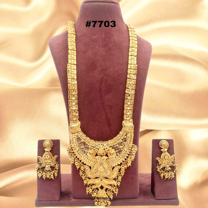 Exclusive Gold Plated Long Necklaces Set, PMJ Model No: 7703