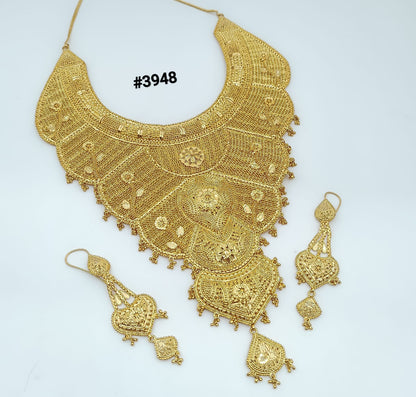 Gold Plated Hand Made Jewelry Long Necklace Set, PMJ Model No: 3948