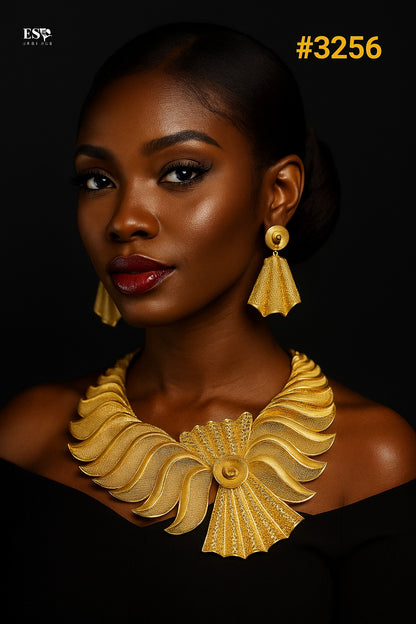 Exclusive Gold Plated Long Necklaces Set, PMJ Model No: 3256