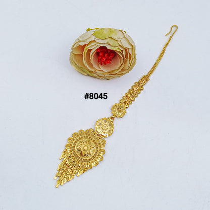 Gold Plated Maang Tika 5 Gram Gold Plated Jewellery PMJ Model No : 8045